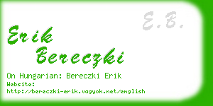erik bereczki business card